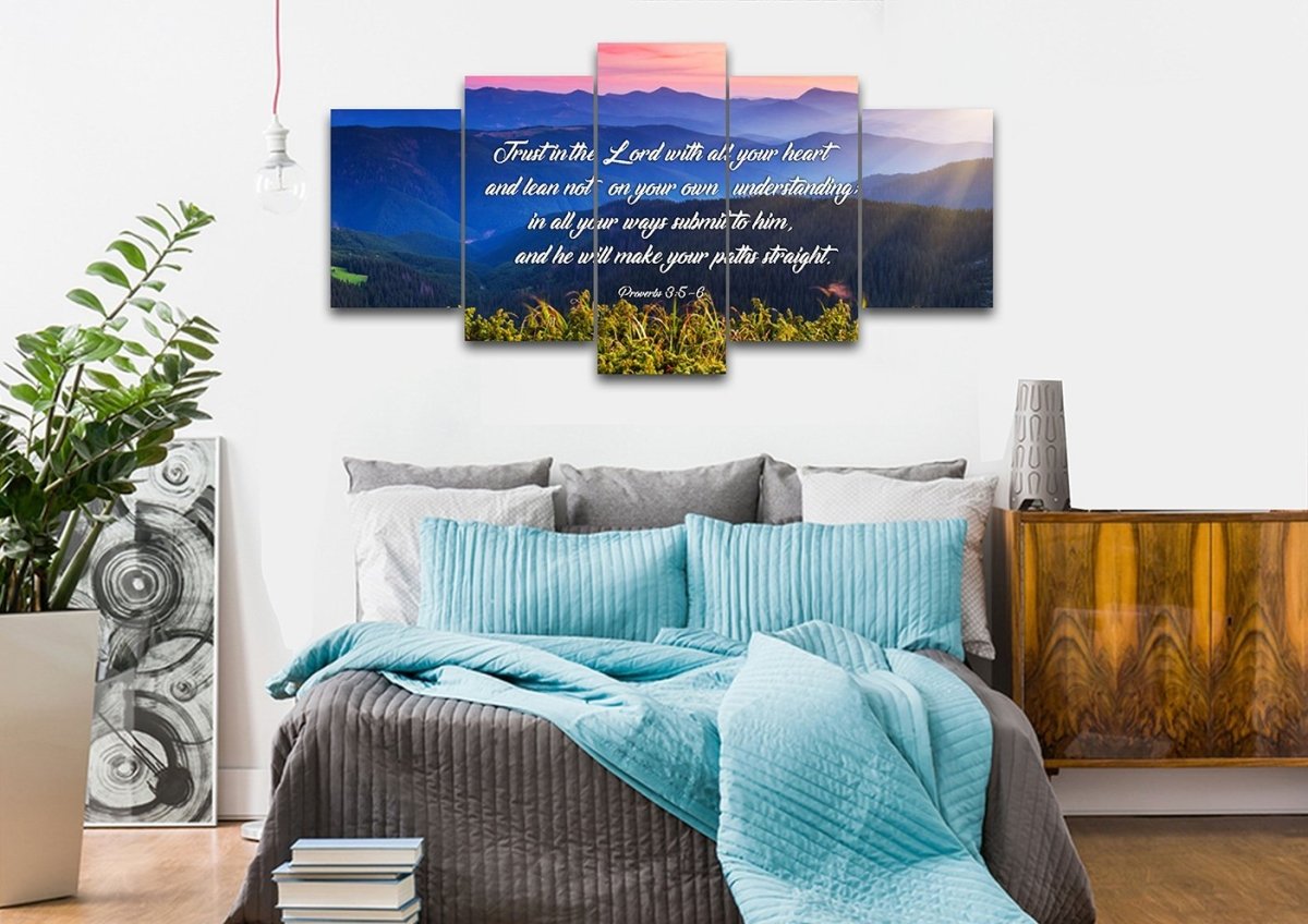 Proverbs 35-6 #3 Niv Trust In The Lord Christian Scripture Wall Art Canvas - Christian Canvas Wall Art