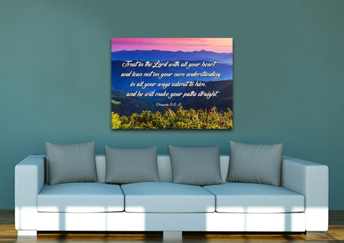 Proverbs 35-6 #3 Niv Trust In The Lord Christian Scripture Wall Art Canvas - Christian Canvas Wall Art