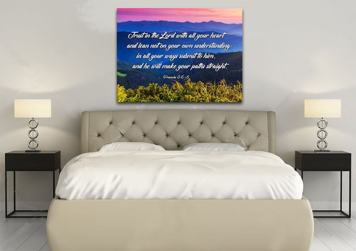 Proverbs 35-6 #3 Niv Trust In The Lord Christian Scripture Wall Art Canvas - Christian Canvas Wall Art
