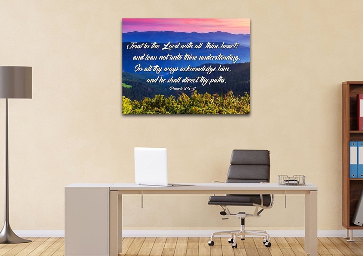 Proverbs 35-6 #3 Niv Trust In The Lord Christian Scripture Wall Art Canvas - Christian Canvas Wall Art