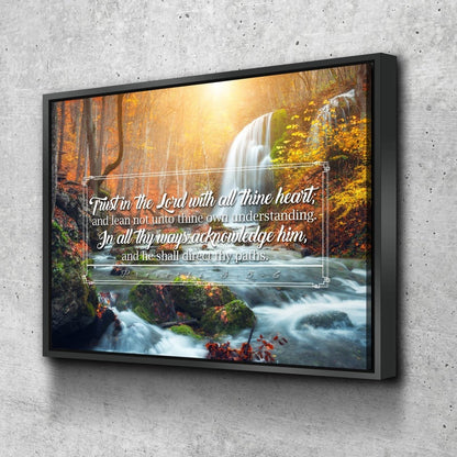 Proverbs 35-6 #40 Kjv 'Trust In The Lord With All Thine Heart' Christian Scripture Wall Art Canvas - Christian Canvas Wall Art
