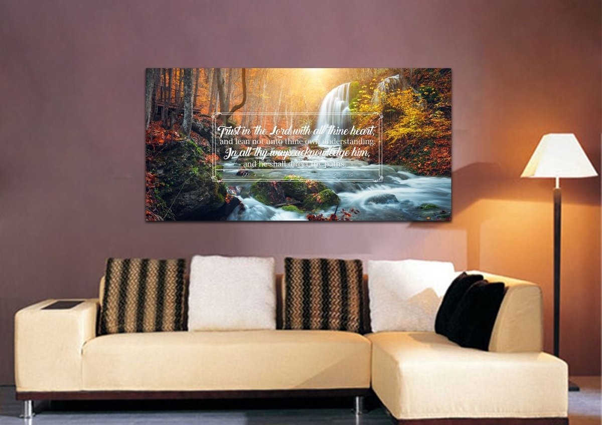 Proverbs 35-6 #40 Kjv 'Trust In The Lord With All Thine Heart' Christian Scripture Wall Art Canvas - Christian Canvas Wall Art
