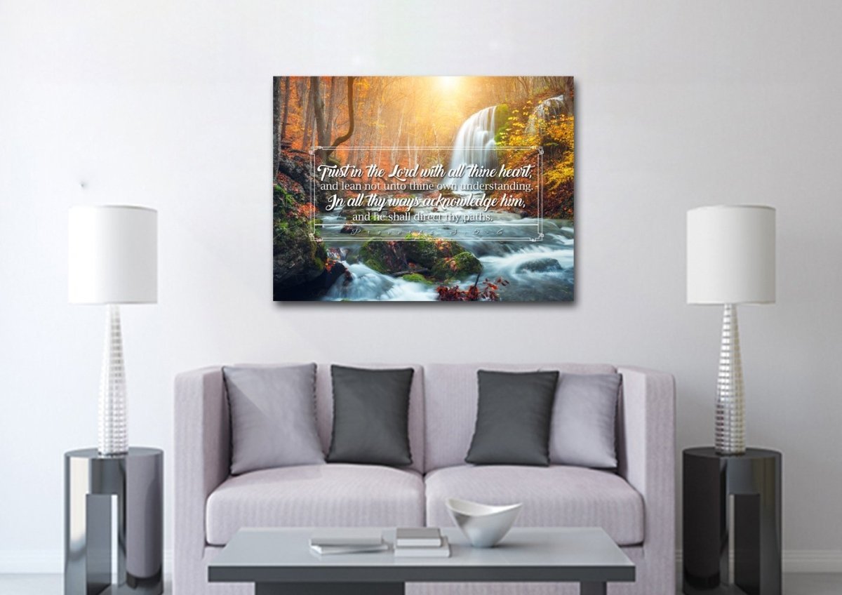 Proverbs 35-6 #40 Kjv 'Trust In The Lord With All Thine Heart' Christian Scripture Wall Art Canvas - Christian Canvas Wall Art