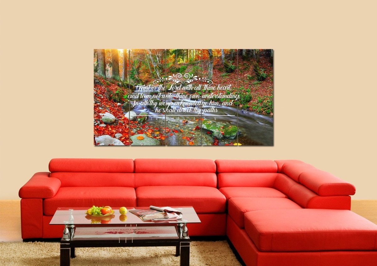 Proverbs 35-6 #41 Kjv 'Trust In The Lord With All Thine Heart' Christian Scripture Wall Art Canvas - Christian Canvas Wall Art