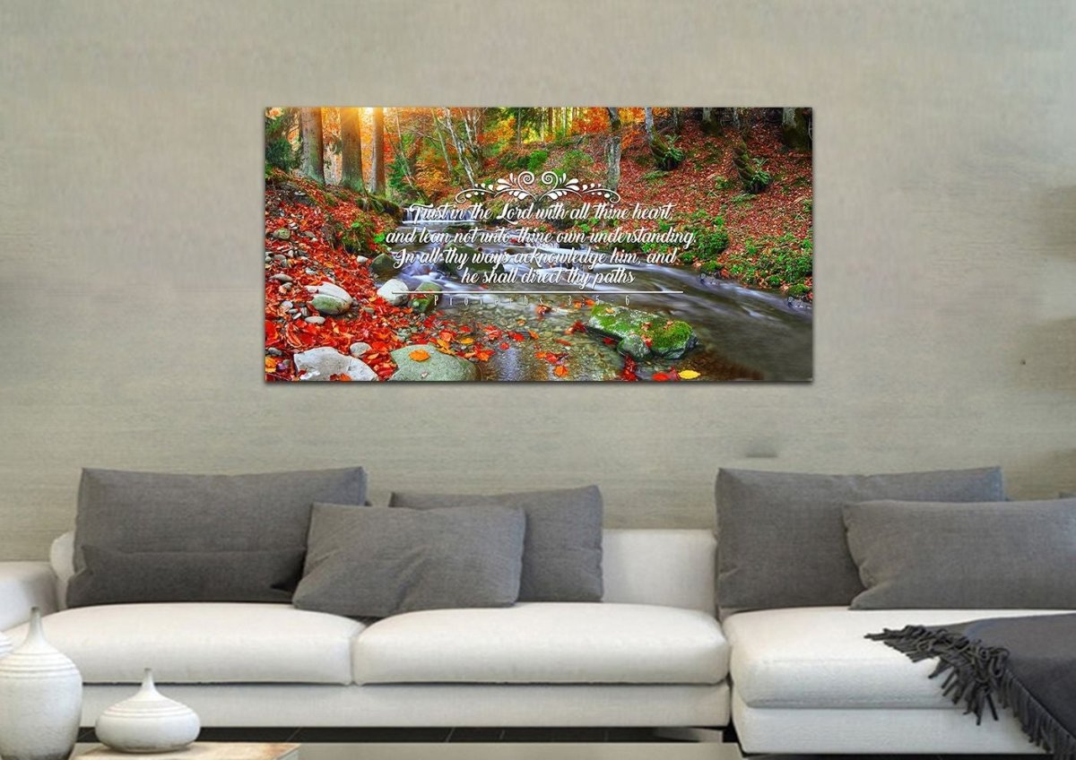 Proverbs 35-6 #41 Kjv 'Trust In The Lord With All Thine Heart' Christian Scripture Wall Art Canvas - Christian Canvas Wall Art