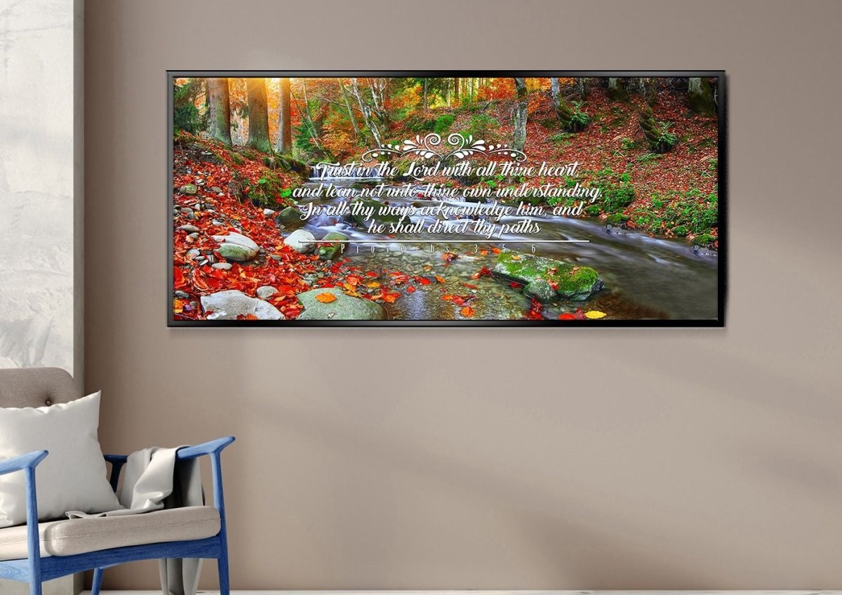 Proverbs 35-6 #41 Kjv 'Trust In The Lord With All Thine Heart' Christian Scripture Wall Art Canvas - Christian Canvas Wall Art