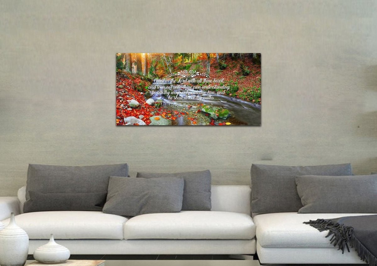 Proverbs 35-6 #41 Kjv 'Trust In The Lord With All Thine Heart' Christian Scripture Wall Art Canvas - Christian Canvas Wall Art