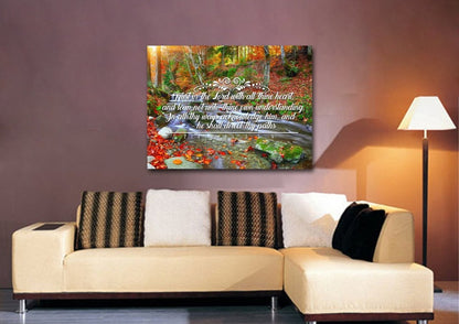 Proverbs 35-6 #41 Kjv 'Trust In The Lord With All Thine Heart' Christian Scripture Wall Art Canvas - Christian Canvas Wall Art