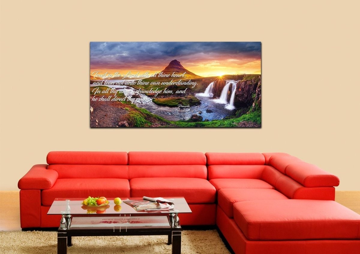 Proverbs 35-6 #43 Kjv 'Trust In The Lord With All Thine Heart' Christian Scripture Wall Art Canvas - Christian Canvas Wall Art