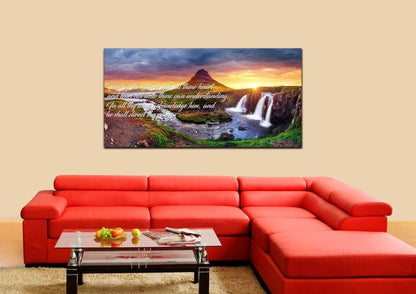 Proverbs 35-6 #43 Kjv 'Trust In The Lord With All Thine Heart' Christian Scripture Wall Art Canvas - Christian Canvas Wall Art