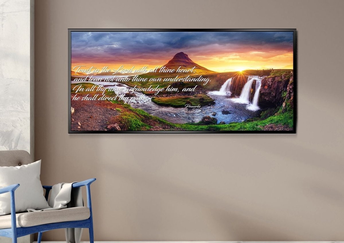 Proverbs 35-6 #43 Kjv 'Trust In The Lord With All Thine Heart' Christian Scripture Wall Art Canvas - Christian Canvas Wall Art