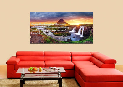 Proverbs 35-6 #43 Kjv 'Trust In The Lord With All Thine Heart' Christian Scripture Wall Art Canvas - Christian Canvas Wall Art