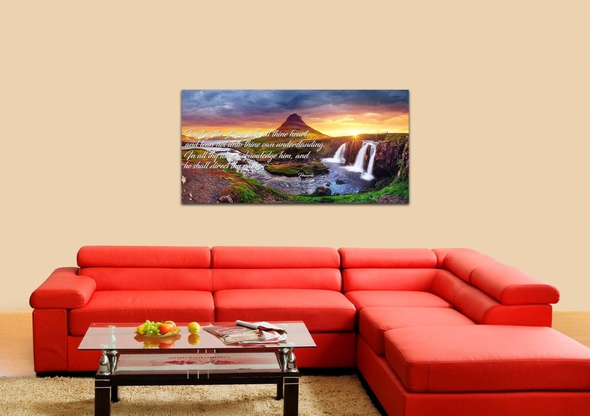 Proverbs 35-6 #43 Kjv 'Trust In The Lord With All Thine Heart' Christian Scripture Wall Art Canvas - Christian Canvas Wall Art