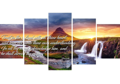 Proverbs 35-6 #43 Kjv 'Trust In The Lord With All Thine Heart' Christian Scripture Wall Art Canvas - Christian Canvas Wall Art