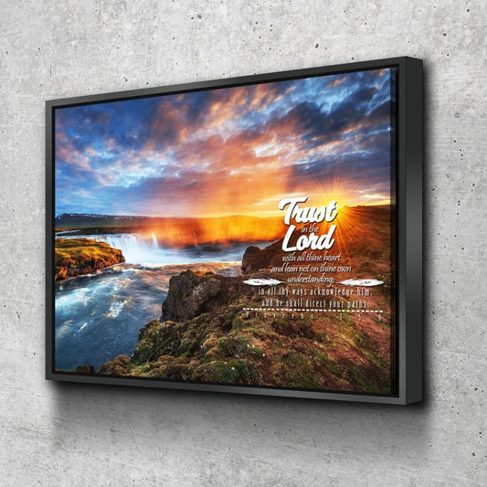 Proverbs 35-6 #44 Kjv 'Trust In The Lord With All Thine Heart' Christian Scripture Wall Art Canvas - Christian Canvas Wall Art