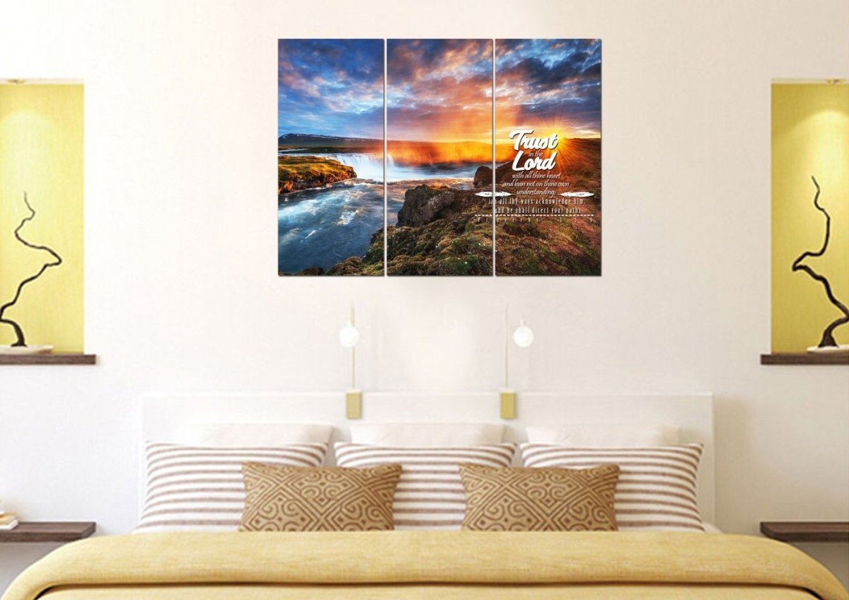 Proverbs 35-6 #44 Kjv 'Trust In The Lord With All Thine Heart' Christian Scripture Wall Art Canvas - Christian Canvas Wall Art