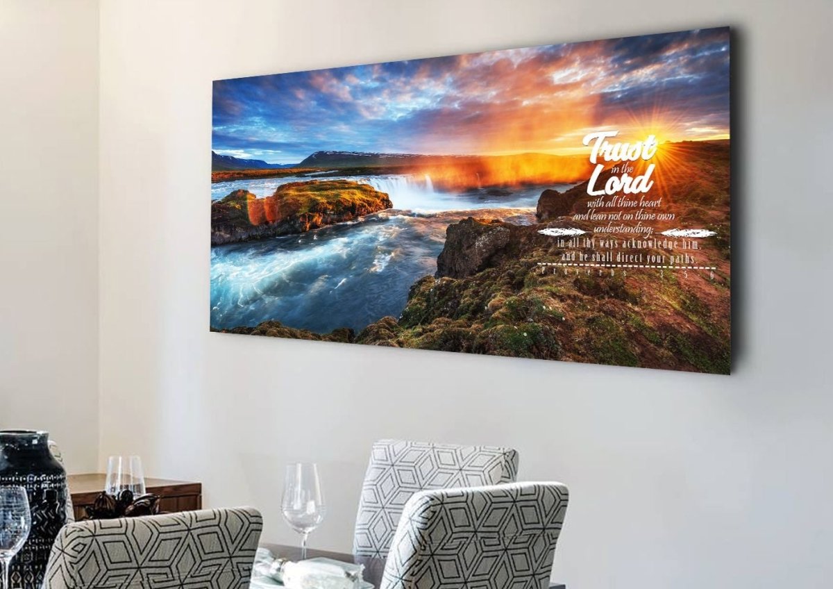 Proverbs 35-6 #44 Kjv 'Trust In The Lord With All Thine Heart' Christian Scripture Wall Art Canvas - Christian Canvas Wall Art