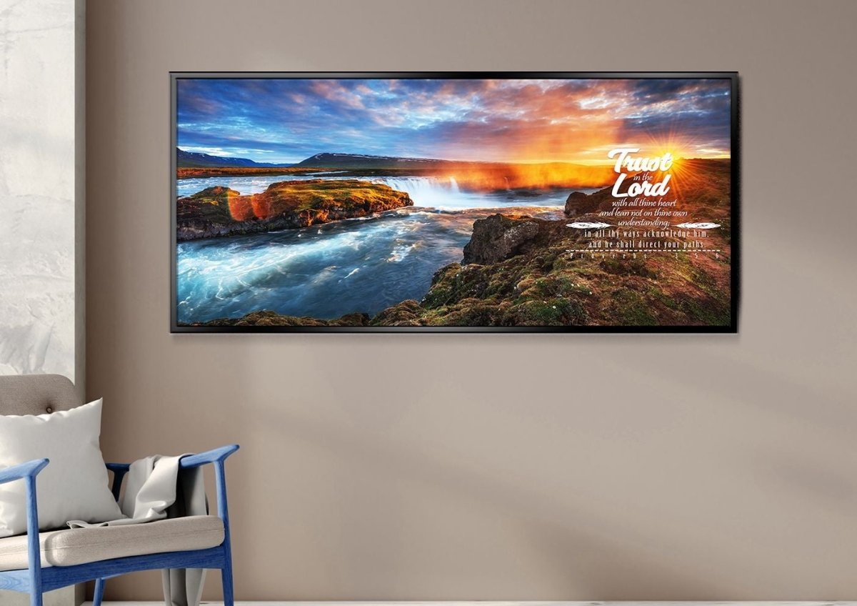 Proverbs 35-6 #44 Kjv 'Trust In The Lord With All Thine Heart' Christian Scripture Wall Art Canvas - Christian Canvas Wall Art