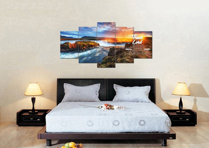 Proverbs 35-6 #44 Kjv 'Trust In The Lord With All Thine Heart' Christian Scripture Wall Art Canvas - Christian Canvas Wall Art