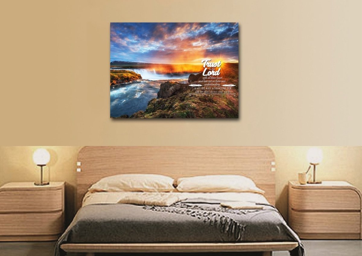 Proverbs 35-6 #44 Kjv 'Trust In The Lord With All Thine Heart' Christian Scripture Wall Art Canvas - Christian Canvas Wall Art
