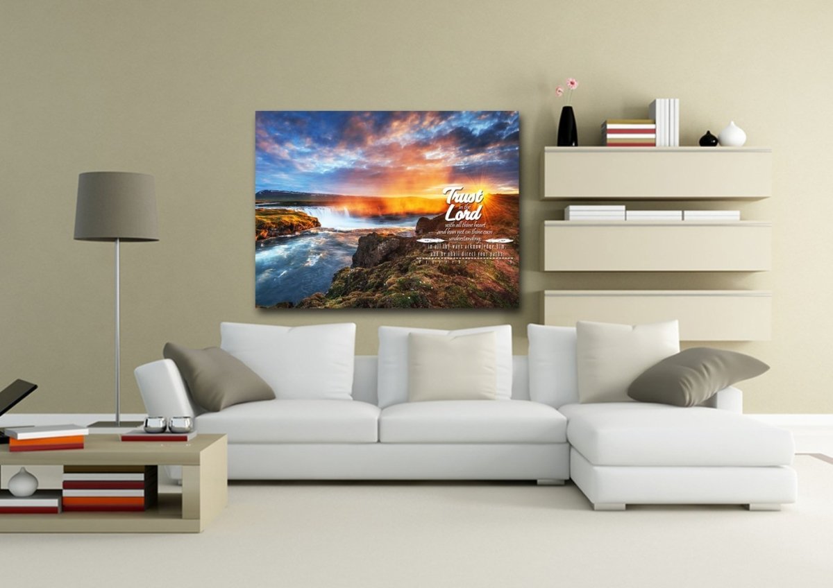 Proverbs 35-6 #44 Kjv 'Trust In The Lord With All Thine Heart' Christian Scripture Wall Art Canvas - Christian Canvas Wall Art