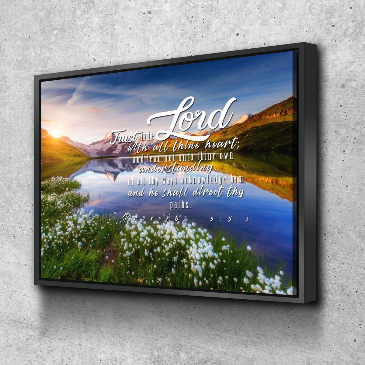 Proverbs 35-6 #45 Kjv 'Trust In The Lord With All Thine Heart' Christian Scripture Wall Art Canvas - Christian Canvas Wall Art