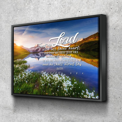 Proverbs 35-6 #45 Kjv 'Trust In The Lord With All Thine Heart' Christian Scripture Wall Art Canvas - Christian Canvas Wall Art