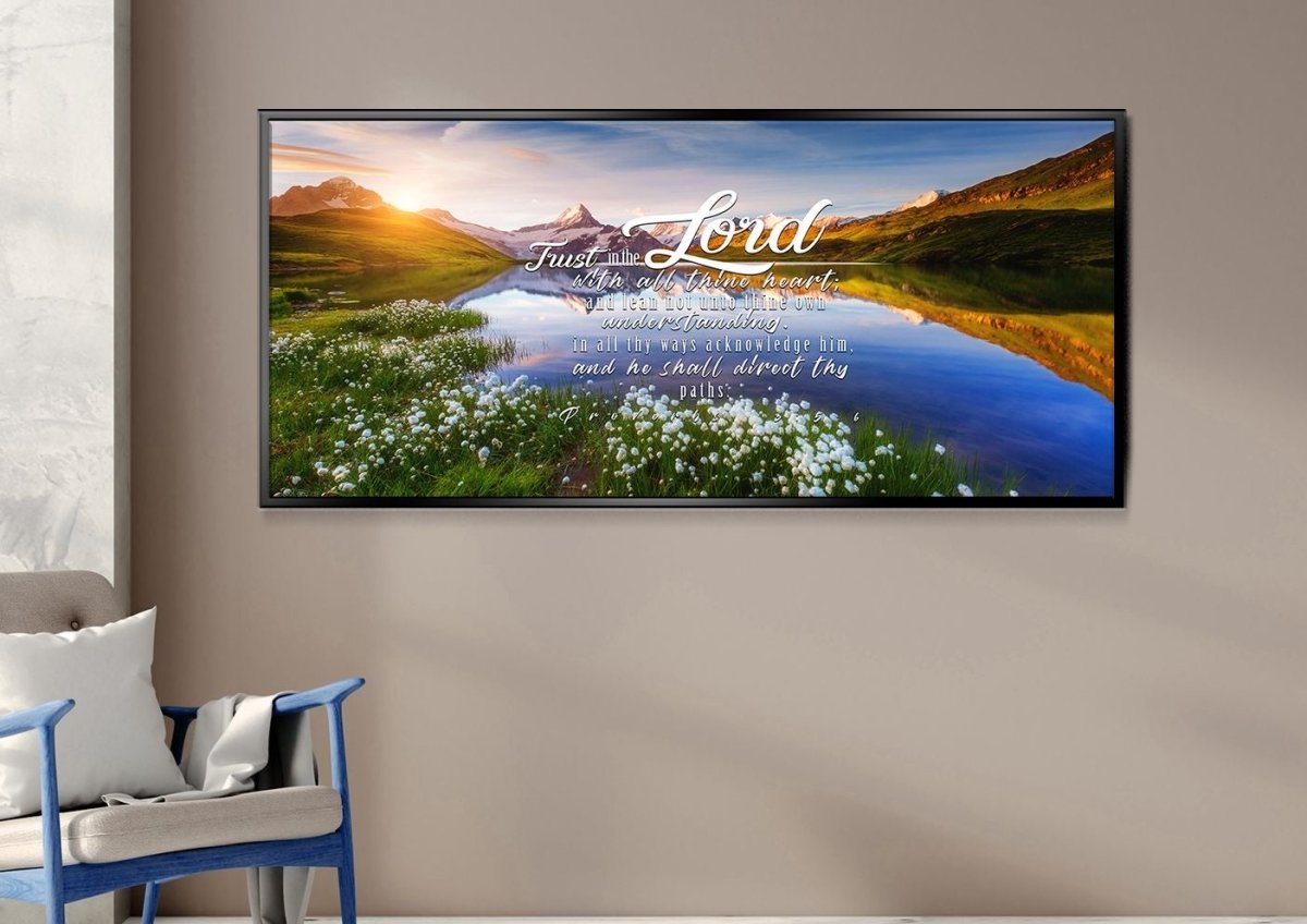 Proverbs 35-6 #45 Kjv 'Trust In The Lord With All Thine Heart' Christian Scripture Wall Art Canvas - Christian Canvas Wall Art