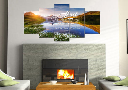 Proverbs 35-6 #45 Kjv 'Trust In The Lord With All Thine Heart' Christian Scripture Wall Art Canvas - Christian Canvas Wall Art