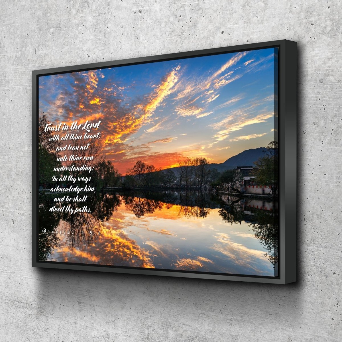 Proverbs 35-6 #47 Kjv 'Trust In The Lord With All Thine Heart' Christian Scripture Wall Art Canvas - Christian Canvas Wall Art