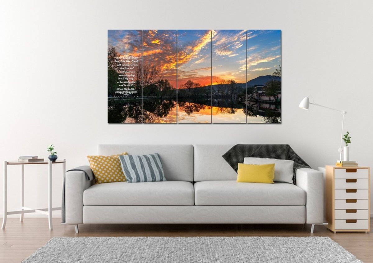 Proverbs 35-6 #47 Kjv 'Trust In The Lord With All Thine Heart' Christian Scripture Wall Art Canvas - Christian Canvas Wall Art