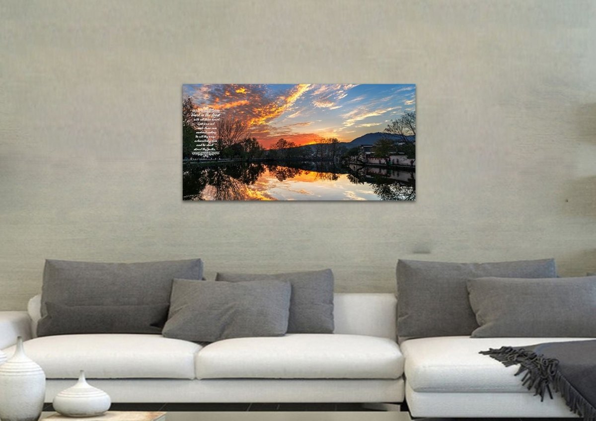 Proverbs 35-6 #47 Kjv 'Trust In The Lord With All Thine Heart' Christian Scripture Wall Art Canvas - Christian Canvas Wall Art