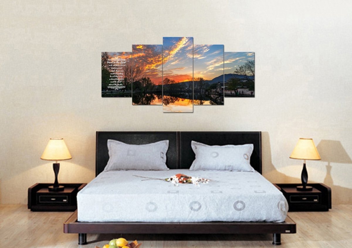 Proverbs 35-6 #47 Kjv 'Trust In The Lord With All Thine Heart' Christian Scripture Wall Art Canvas - Christian Canvas Wall Art