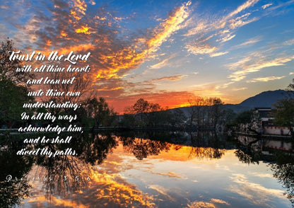 Proverbs 35-6 #47 Kjv 'Trust In The Lord With All Thine Heart' Christian Scripture Wall Art Canvas - Christian Canvas Wall Art