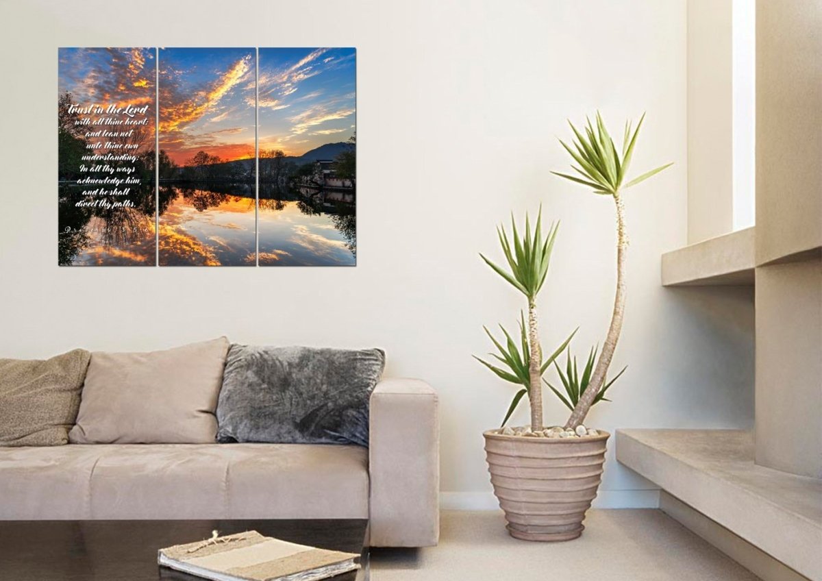 Proverbs 35-6 #47 Kjv 'Trust In The Lord With All Thine Heart' Christian Scripture Wall Art Canvas - Christian Canvas Wall Art