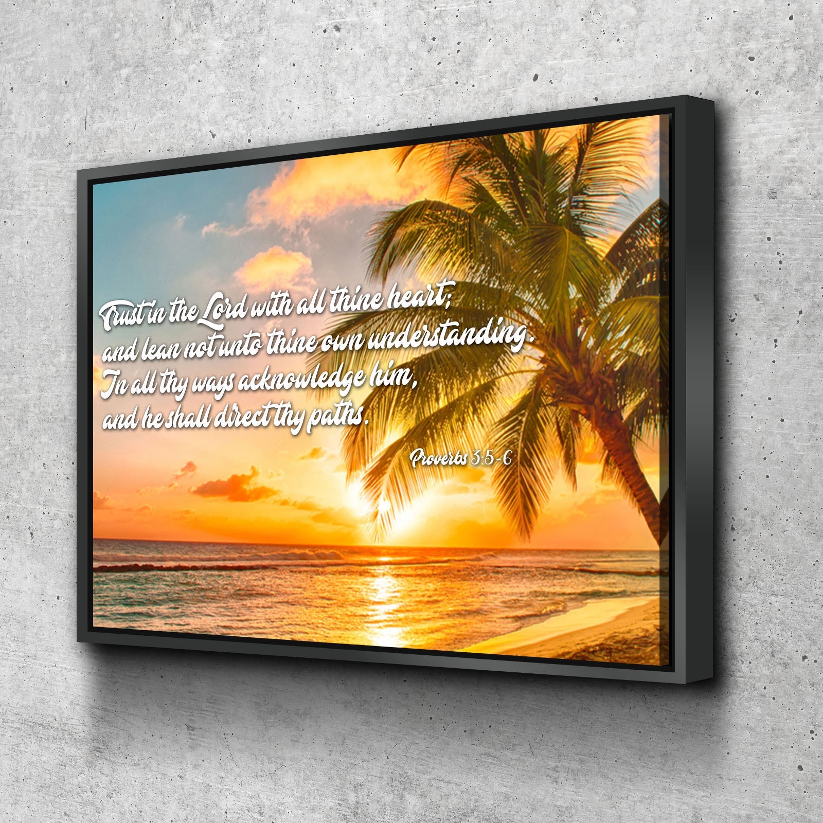 Proverbs 35-6 #4 Kjv 'Trust In The Lord' Christian Scripture Wall Art Canvas - Christian Canvas Wall Art