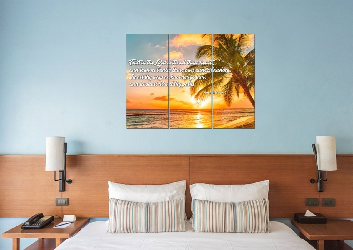 Proverbs 35-6 #4 Kjv 'Trust In The Lord' Christian Scripture Wall Art Canvas - Christian Canvas Wall Art