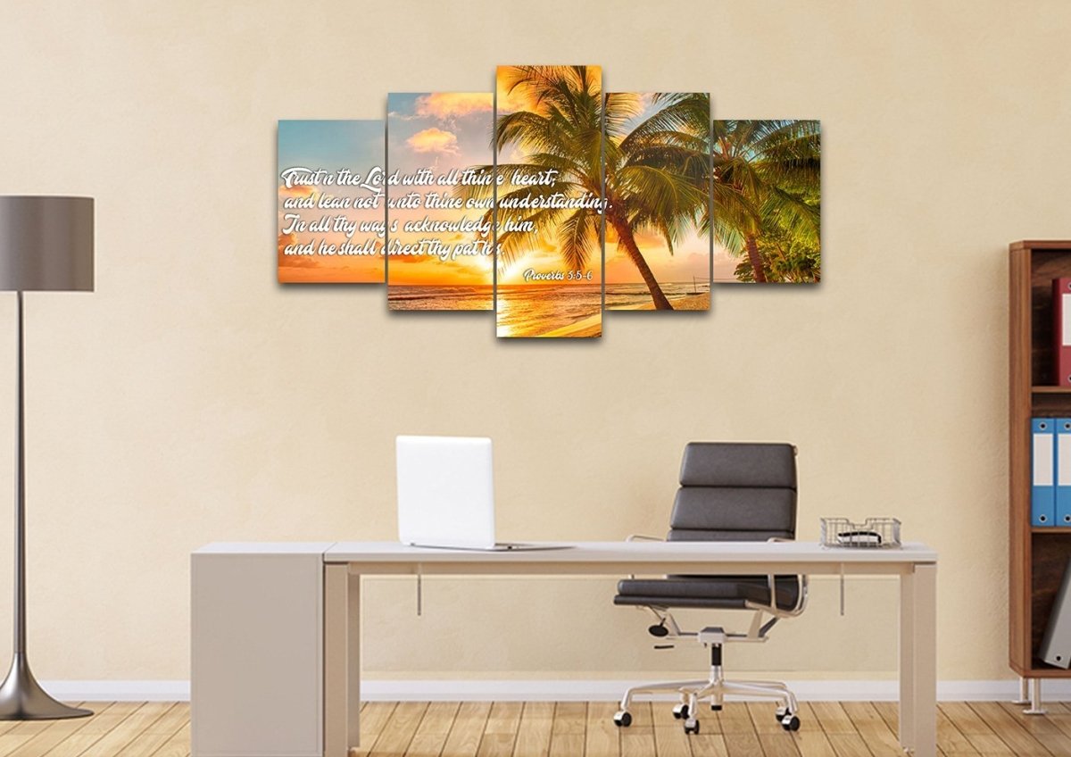 Proverbs 35-6 #4 Kjv 'Trust In The Lord' Christian Scripture Wall Art Canvas - Christian Canvas Wall Art