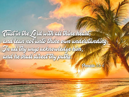 Proverbs 35-6 #4 Kjv 'Trust In The Lord' Christian Scripture Wall Art Canvas - Christian Canvas Wall Art