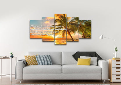 Proverbs 35-6 #4 Kjv 'Trust In The Lord' Christian Scripture Wall Art Canvas - Christian Canvas Wall Art