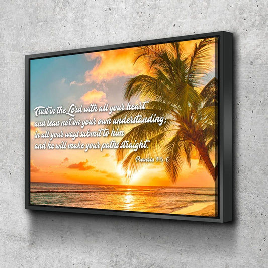 Proverbs 35-6 #4 Niv Trust In The Lord Christian Scripture Wall Art Canvas - Christian Canvas Wall Art