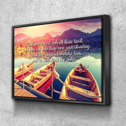 Proverbs 35-6 #5 Kjv 'Trust In The Lord' Christian Scripture Wall Art Canvas - Christian Canvas Wall Art