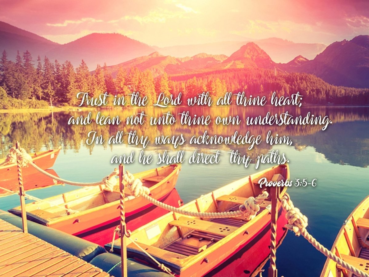 Proverbs 35-6 #5 Kjv 'Trust In The Lord' Christian Scripture Wall Art Canvas - Christian Canvas Wall Art