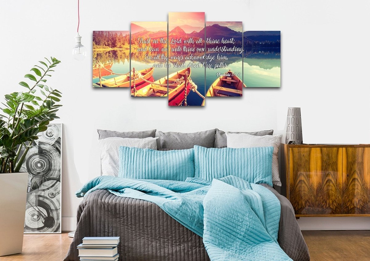 Proverbs 35-6 #5 Kjv 'Trust In The Lord' Christian Scripture Wall Art Canvas - Christian Canvas Wall Art