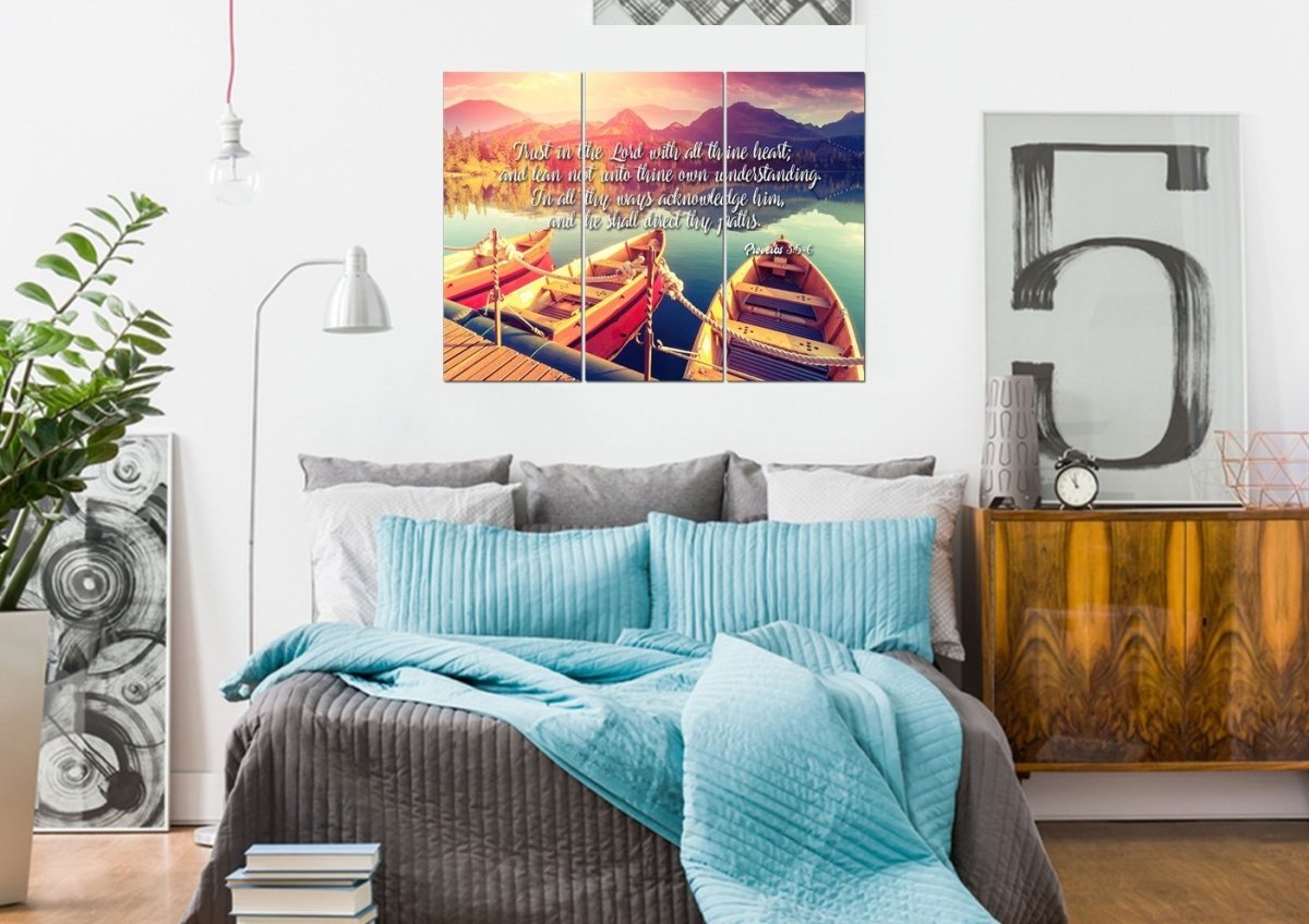 Proverbs 35-6 #5 Kjv 'Trust In The Lord' Christian Scripture Wall Art Canvas - Christian Canvas Wall Art