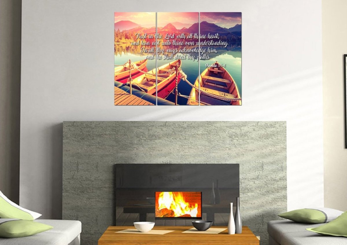 Proverbs 35-6 #5 Kjv 'Trust In The Lord' Christian Scripture Wall Art Canvas - Christian Canvas Wall Art