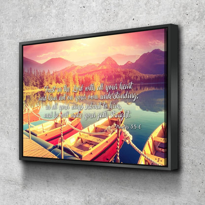 Proverbs 35-6 #5 Niv Trust In The Lord Christian Scripture Wall Art Canvas - Christian Canvas Wall Art