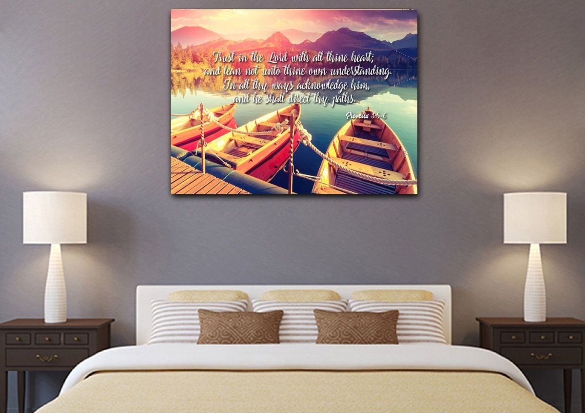 Proverbs 35-6 #5 Niv Trust In The Lord Christian Scripture Wall Art Canvas - Christian Canvas Wall Art
