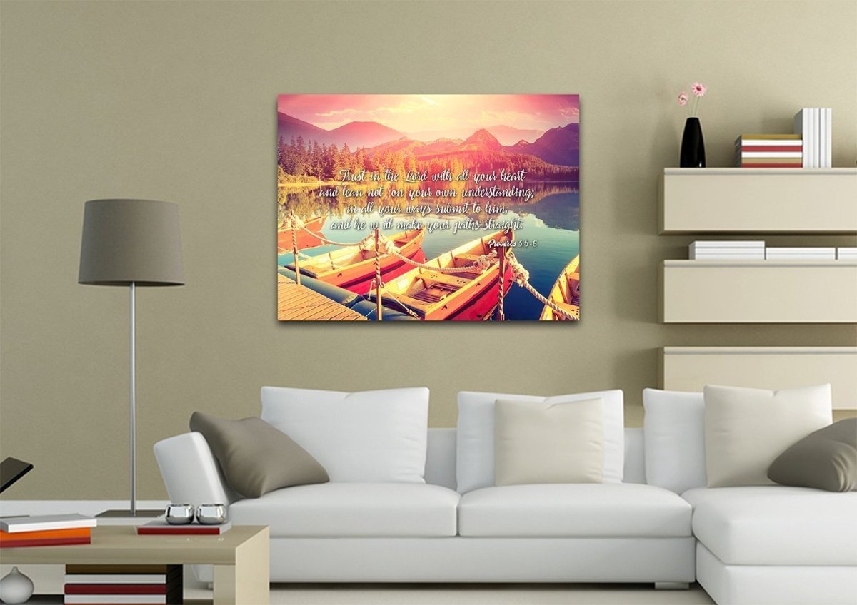 Proverbs 35-6 #5 Niv Trust In The Lord Christian Scripture Wall Art Canvas - Christian Canvas Wall Art