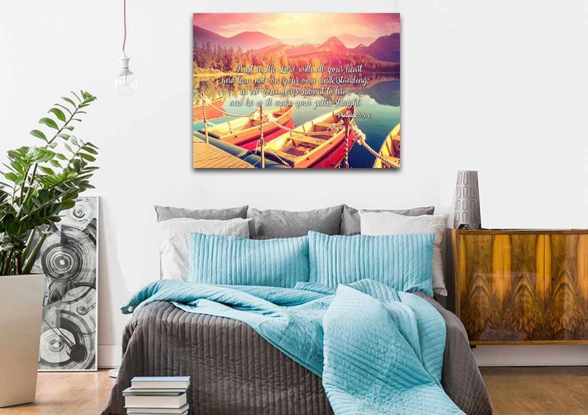 Proverbs 35-6 #5 Niv Trust In The Lord Christian Scripture Wall Art Canvas - Christian Canvas Wall Art